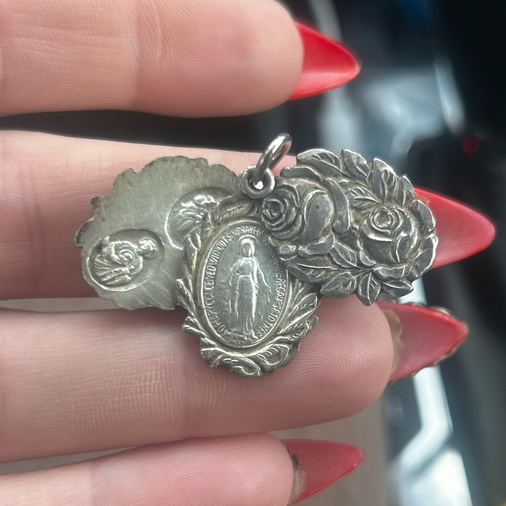 Silver Religious Charm Pendant